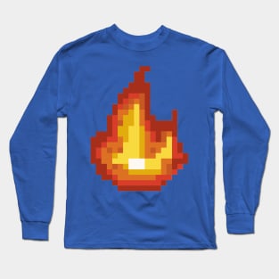 Pixel art - Flame blue version Long Sleeve T-Shirt